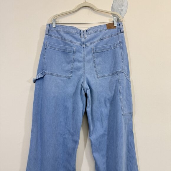 American Eagle Women’s Super High Rise Baggy Wide Leg Jeans Size 14 Stretch - Picture 7 of 12